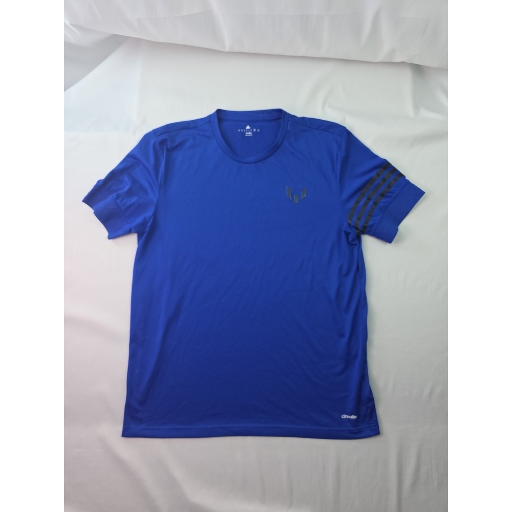 Adidas Messi Logo‎ Climalite T-Shirt Men's L Royal Blue Training T